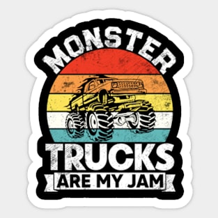 Monster Truck Are My Jam Vintage Truck Car Sticker